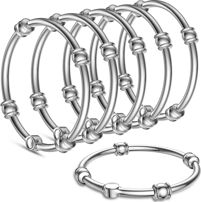 SSTOOHL Shower Curtain Rings Hooks, Rustproof Shower Curtain Hooks for Bathroom, Decorative Metal Round Decorative Shower Curtain Rings for Shower Rod, Set of 12, Zinc Alloy, Chrome - Image 1